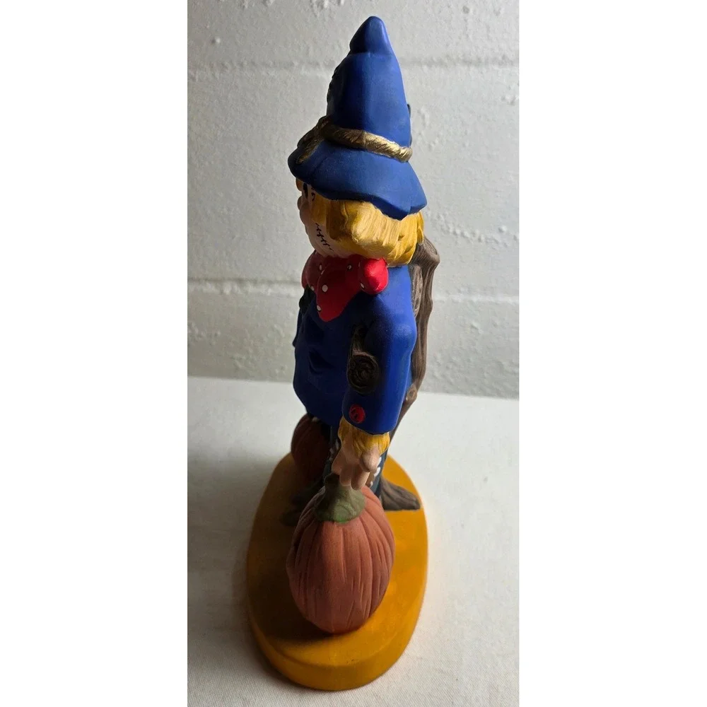 Vintage Ceramic Scarecrow Figurine Fall Harvest Halloween Decor Pumpkin